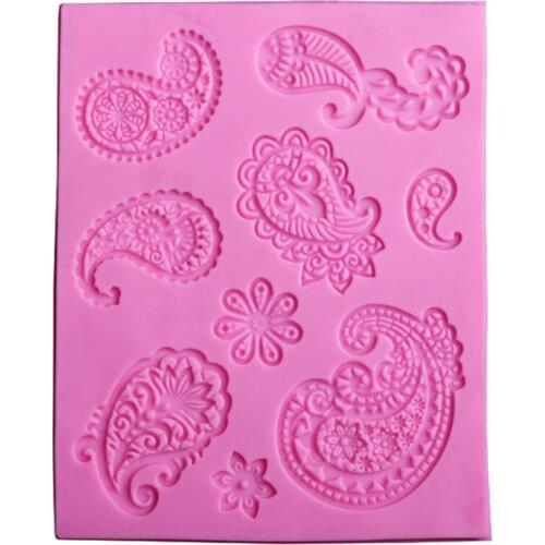 2020 Sugar Lace Pattern Decorate Silicone Mold Retro Baking DIY Relief Liquid State Cake Baking Mold