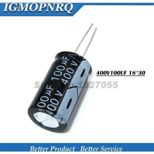 5PCS 400V100UF 18*30mm 100UF 400V 18x30 100uf400v 18*30 Aluminum electrolytic capacitor new free shipping
