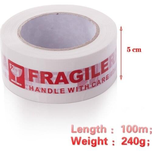 5cm*100m White FRAGILE Packing Tape Warning Bopp Fragile Tape Used for Warning and Packing Office and School Supplies