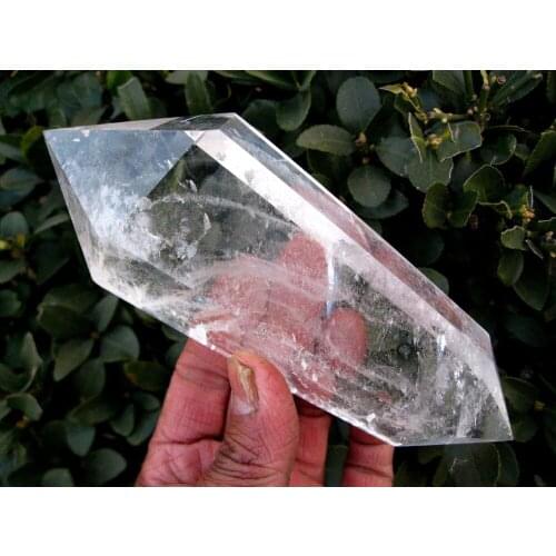 585g NATURAL Clear quartz crystal double Point healing