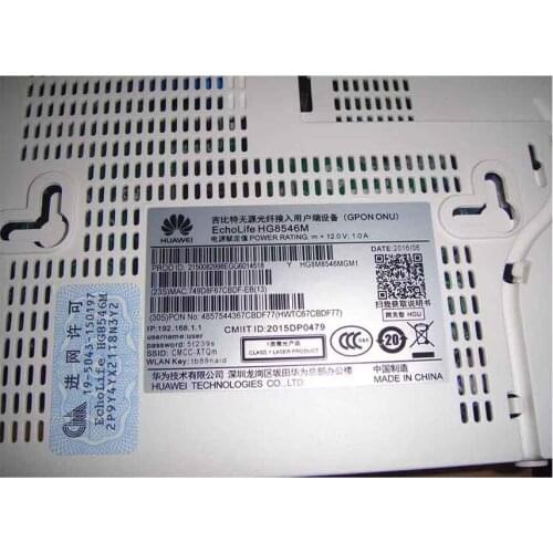 6pcs/Lot HG8546M XPON 4FE WIFI onu Used Second-han xpon WIFI ont XPON ONU without power adapter,Free shipping