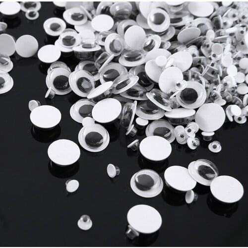 700Pcs Self Adhesive Googly Eyes Mixed 7 Sizes 4-12mm Plastic Toy Eyeballs Durable Practical Scrapbook Decor DIY Craft Supplies
