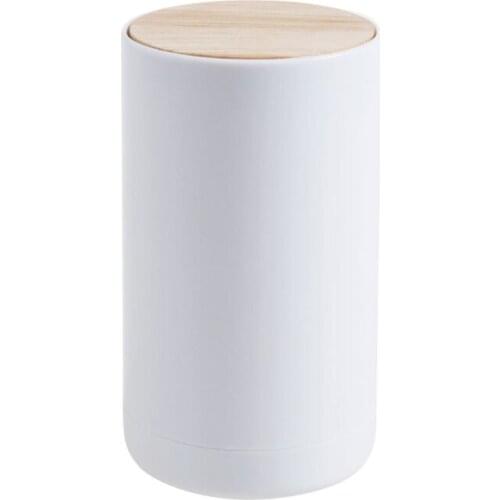 Push-type Toothpick Dispenser Holder White Plastic Press Cotton Swab Holder Box