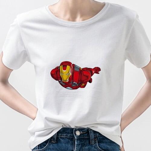 Disney Marvel Iron Man Superman t Shirt Women Graphic Tee Ropa Tumblr Mujer 2021 Vogue Summer Short Sleeve Streetwear Hip Hop