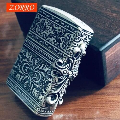 Zorro Brass Kerosene Windproof Lighter Personality Creative High-end Lighter Give Fathers Day Gift