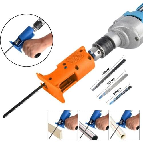 Reciprocating Saw Adapter Set Electric Drill Modified Electric Saw Hand Tool Wood Metal Cutter Saw Attachment Adapter Cordless
