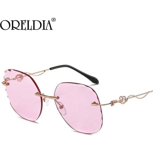 2021 Luxury Rimless Sunglasses Women Fashion Color Sun Glasses Shades Eyewear Lady Luxury Brand Designer Pilot Eyeglasses UV400