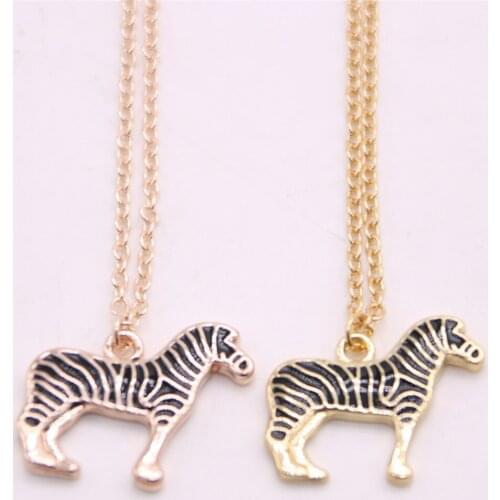 Trendy lovely zebra pendant necklace Lifelike Cute cartoon animal necklace for women