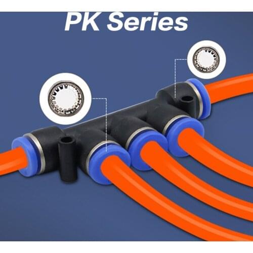 Pneumatic Fittings PK Series Water Pipes and Pipe Connectors Direct Thrust 4 To 12mm/ PK Plastic Hose Quick Couplings