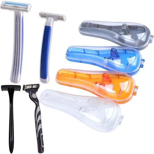 1 PC Portable Blue Travel Portable Mens Razor Blades Holder Box Shaver Holder Box Case High Quality Female Shaving Machine