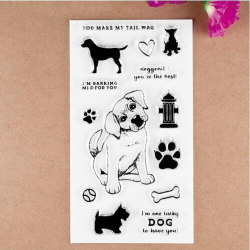 Cute Dog Transparent Clear Silicone Stamps for DIY Scrapbooking/Card Making/Kids Christmas Fun Decoration Supplies 263