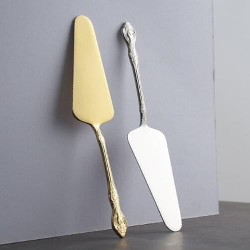 304 Stainless Steel Embossed Handle Cake Spatula Creative Palace Retro Bread Knife Pizza Knife Spatula Baking Household