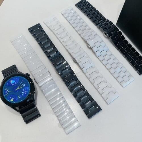 Ceramic strap for huawei watch 3 46mm bandt for Samsung Gear S3 22 mm bracelet amazfit GTR 47mm Huawei watch GT 2 strap GT2 pro