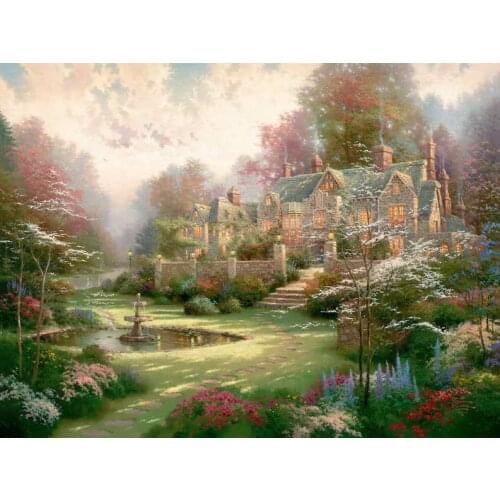 Gardens Beyond Spring Gate Thomas Kinkade HD Canvas Print Living Room Bedroom Wall Pictures Art Painting Home Decoration