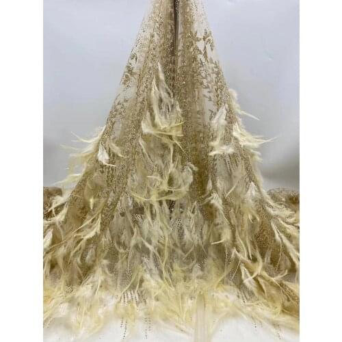 Sexy glued glitter lace fabric J-686819 unique gold french embroidered lace fabric with glued glitter