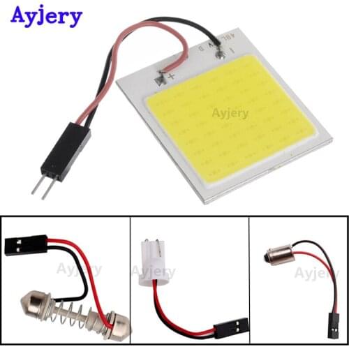 AYJERY Wholesale 100 PCS COB 48 Chip C5W LED Car Panel Interior Light T10 Festoon Ba9s Dome LED Car Light 12V White Reading Lamp