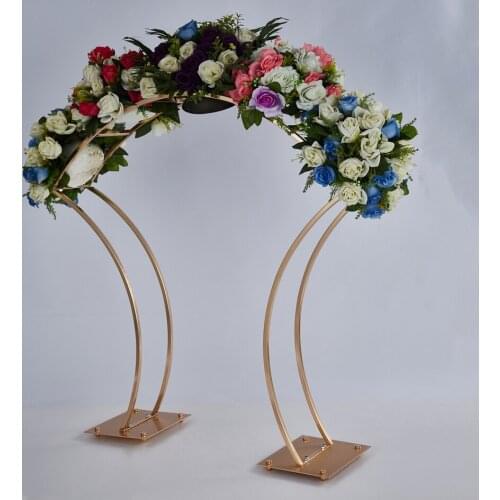 Party Decoration 95CM Tall Gold Wedding Table Centerpieces Flowers Stands Flower Arrangement Stand Metal Pillar Road Lead Column