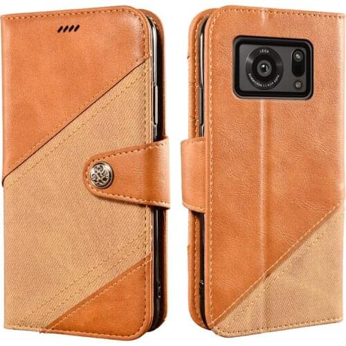 Vintage Phone Case For Sharp Aquos R6 Case 6.6" Luxury Wallet Flip Magnetic Cover For Sharp Aquos R6 SH-51B Case Cross Color