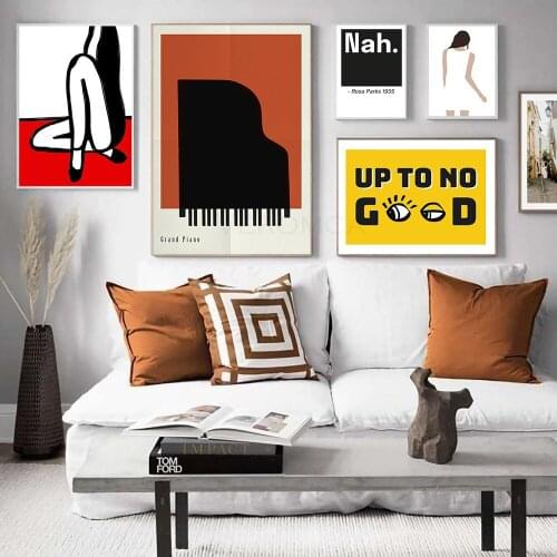Vintage Grand Piano Body Poster Music Canvas Painting Pop Wall Art Pictures On Canvas for Living Room Retro Gallery Home Decor