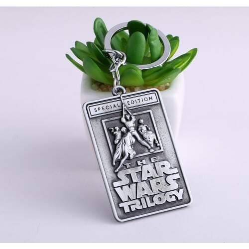 Jewelry The War Star Trilogy Letters Keychains 2 Colors Vintage Square Zinc Alloy Key Chain key ring Boy birthday Gift G232
