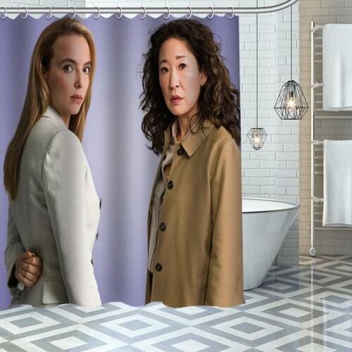 Killing Eve Shower Curtains Waterproof Fabric Bathroom Decoration Supply Washable Bath And Shower Curtain Custom