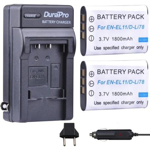 EN-EL11 1800mAh D-Li78 NP-BY1 NP BY1 Battery Single Charger for Nikon Coolpix S550 S560 Pentax M50 W60 W80 V20 Sony HDR-AZ1 AZ1V