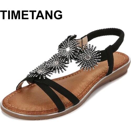 TIMETANG 2020 Sandals Ladies Shoes Summer Round Toe Suit Woman Beige Women Heels Big Size Sale Woman Comfort Block Flat Velvet