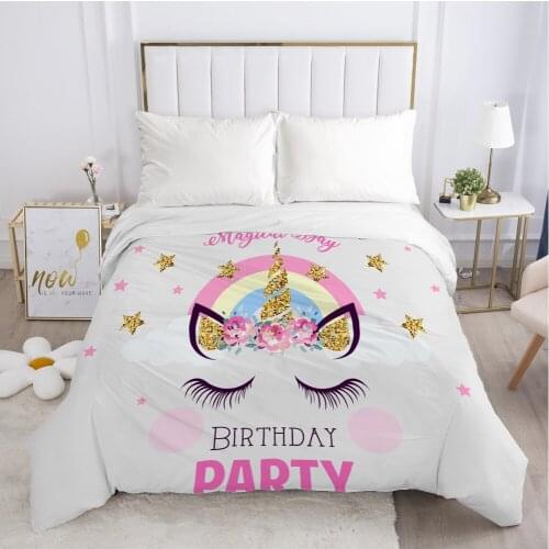 1pc Children Duvet cover Quilt/Blanket/Comfortable Case 140x200 240x220 Size cartoon Bedding for children kids baby unicorn