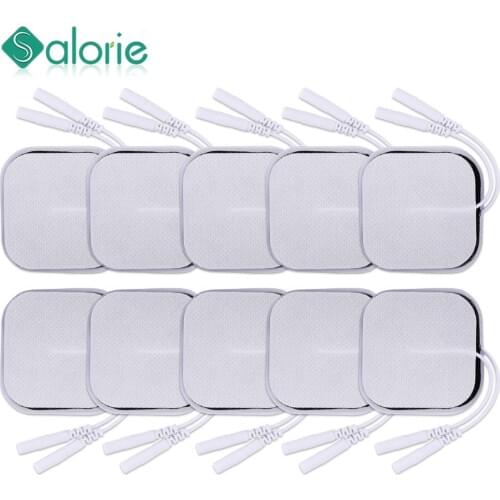 10pcs 5*5 CM tens electrode pads conductive gel pad body acupuncture therapy massager therapeutic pulse stimulator electro stick