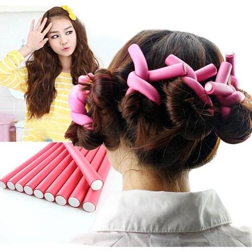 10 Pieces Bendy Twist Curler Maker Soft Foam Hair Roller Rods Hair Rollers Tools