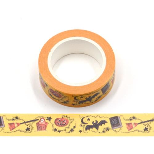 10PCS/SET Halloween pumpkin Bat broom stars moon design washi tape stationery Adhesive Tape Scrapbooking tape masking paper tape