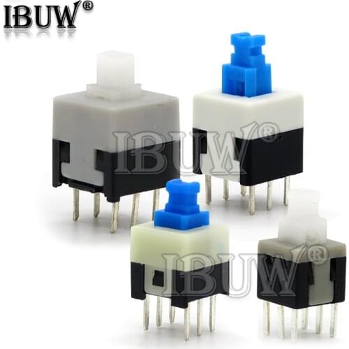 10PCS/LOT 5.8*5.8 7*7 8*8 8.5*8.5mm Self Locking Push Tactile Power Micro Switch Kit 6 Pin Button Switches