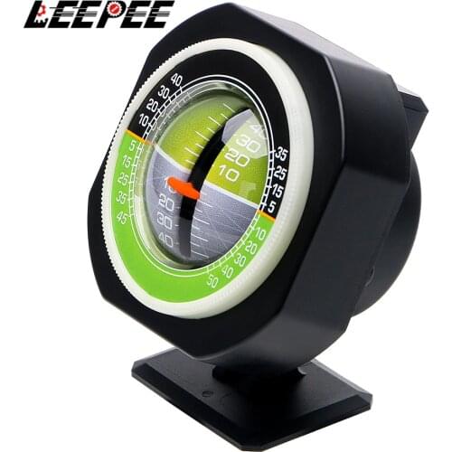 LEEPEE Car Compass Built-in LED Inclinometer Angle Car Vehicle Declinometer Gradient Auto Slope Meter Level High-precision