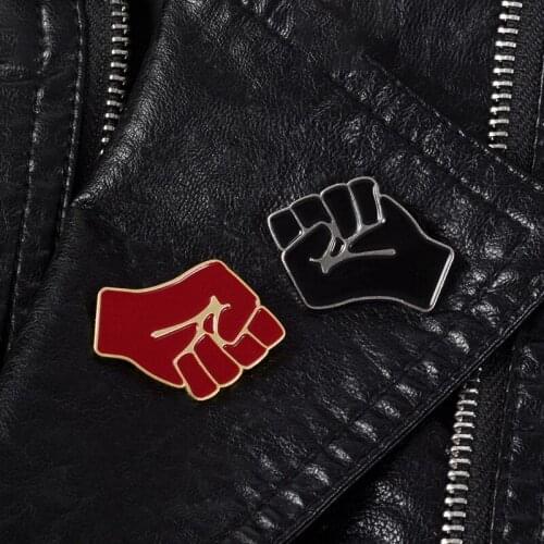 Raised Fist Pins Solidarity Symbol Brooches Backpack Bags Hats Leather jeckets Decoration Accessories