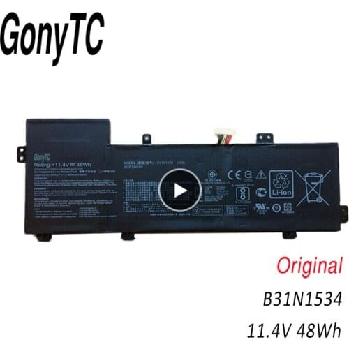GONYTC Genuine Laptop Battery B31N1534 for ASUS Zenbook UX510U UX510UW UX510UX 11.4V 48W