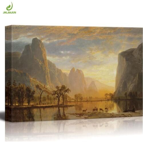 JHLJIAJUN Modern Valley Lake Modual Painting Nordic Wall Art Print And Poster Dining Living Painting Home Decor Picture