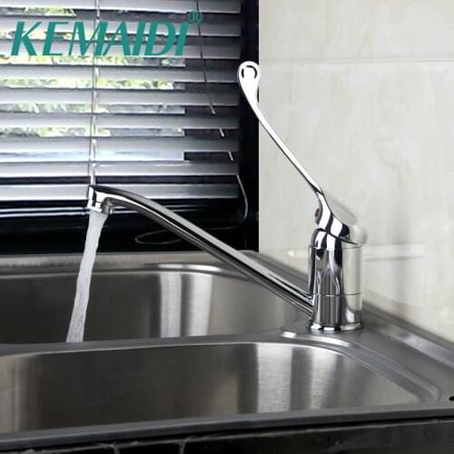 KEMAIDI Bathroom Faucet Chrome Brass Sink Mixer Luxury torneira Single Hole Taps Kitchen Mixer Tap Deck Mounted Faucet