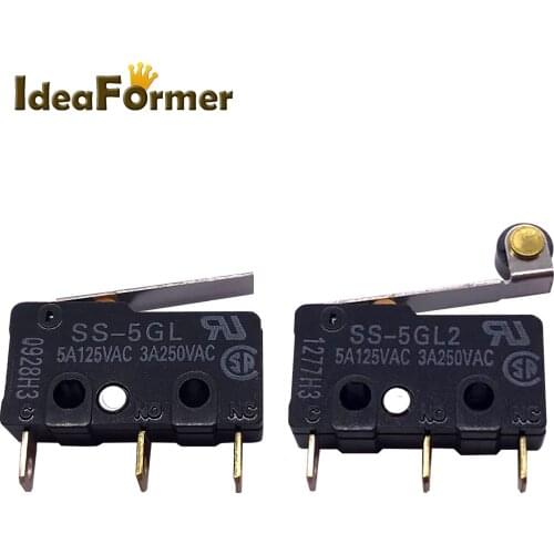5Pcs/Lot 3D Printer Ultimaker Micro limit Switch OMRON SS-5GL SS-5GL2 3A-250V 5A-125V Button Limit Switch Fretting Copper Parts