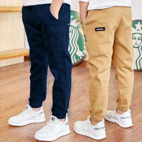 2020 hot boys pants 4-13 years old cotton Korean casual pants children spring and autumn trousers Splicing large pockets