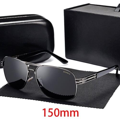 150mm Polarized Sunglasses Men Brand Sun Glasses for Man Luxury Design Square Oversized Black Eyewear Male Driving Anti Glare