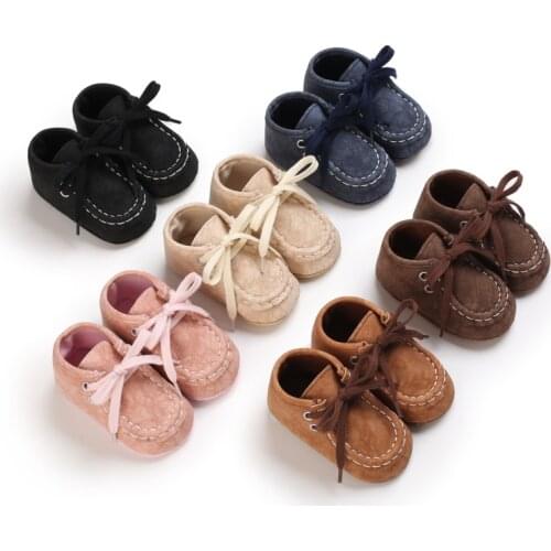 New Baby Shoes Retro Leather Boy Girl Shoes Toddler Cotton Sole Anti-slip First Walkers Newborn Infant Moccasins Baby Crib Shoes