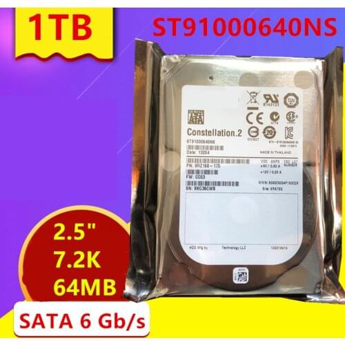 New HDD For Seagate/Dell Brand 1TB 2.5" SATA 6 Gb/s 64MB 7200RPM For Internal HDD For Enterprise Class HDD For ST91000640NS