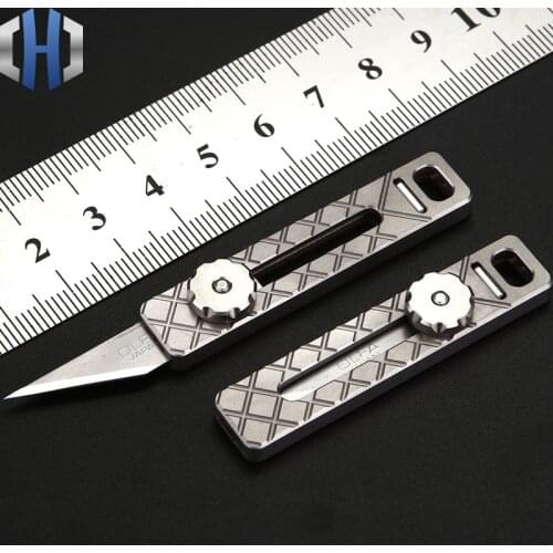 Titanium Alloy Utility Knife EDC Tool Light Lattice Paper Cutter TC4 Tool Tactics Open Box Knife