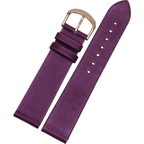 Genuine leather Strap 17mm 19mm ultra-thin Spun silk watch bracelet with stainless steel buckle free shipping