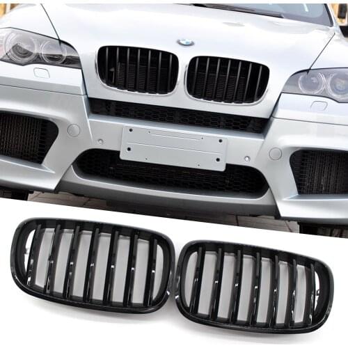 Kidney Grille Gloss Black Kidney Grill 1 Pair for BMW E70 X5 E71 X6 2007-2013 Automobile Exterior Decoration Parts