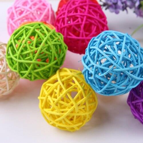 5cm 10pcs Multicolor Rattan Ball DIY Sepak Takraw Balls Home Ornaments&Christmas/Birthday/Wedding Party Decorations Kids Toys