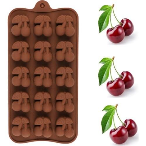 Chocolate Silicone Baking Mold Fruit Cherry Cake Mold Non-stick For Chocolate Ice Candy Jelly Resin Cake Decoration Bakeware