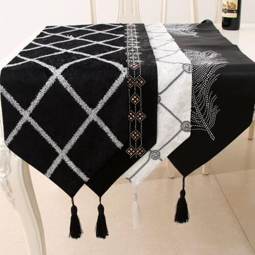 TableclothUS european style table runner wholesale embroider table runner for wedding hotel dinner party for shoe cabinet