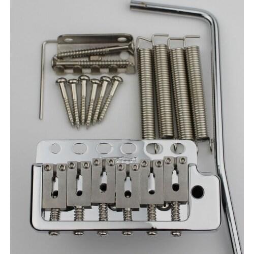 ST Guitar Wilkinson Chrome silvery WVP6 Tremolo Bridge + Stainless Steel Saddles + Zinc Block Or Brass Block