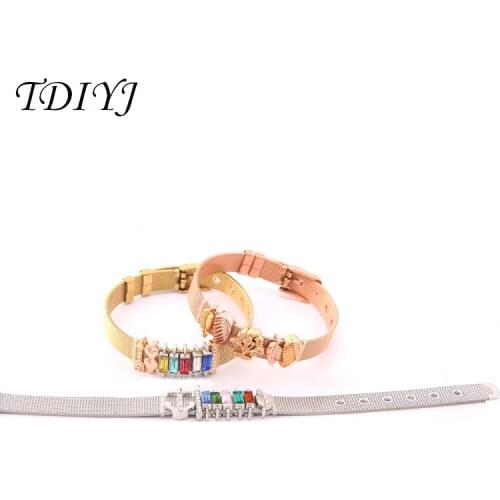 TDIYJ Keeper Keys Stainless Steel Mesh Single Bracelet with Arrow/Life Tree Slide Charms Keeper 3Set